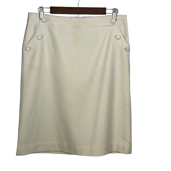 J CREW WOOL FITTED SKIRT WITH POCKET‎ BUTTON DETAIL - Picture 1 of 6